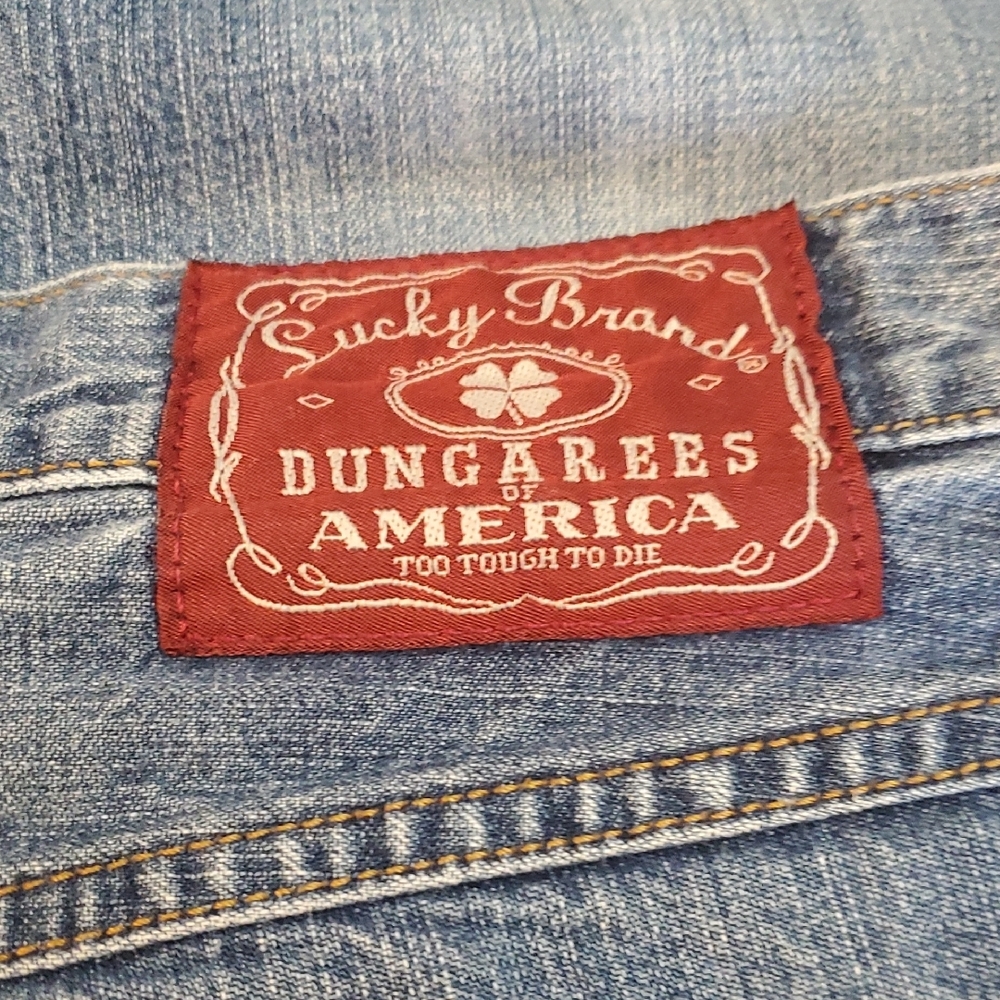 Lucky Brand Dungarees Classic Fit Crop Jeans Womens Size 30 Blue Medium Wash 08 - Picture 12 of 15